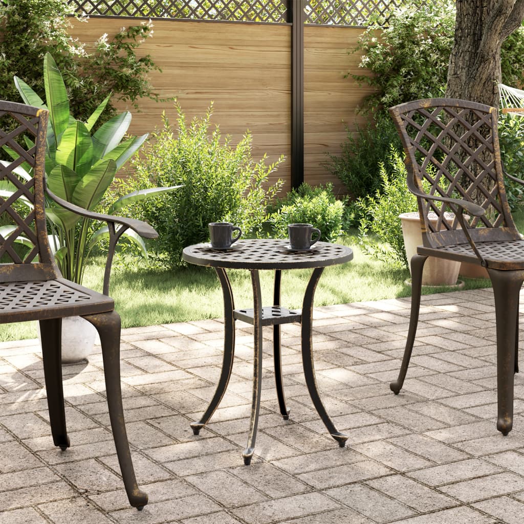 Hagebord Bronse Ø48X53 Cm Støpt Aluminium
