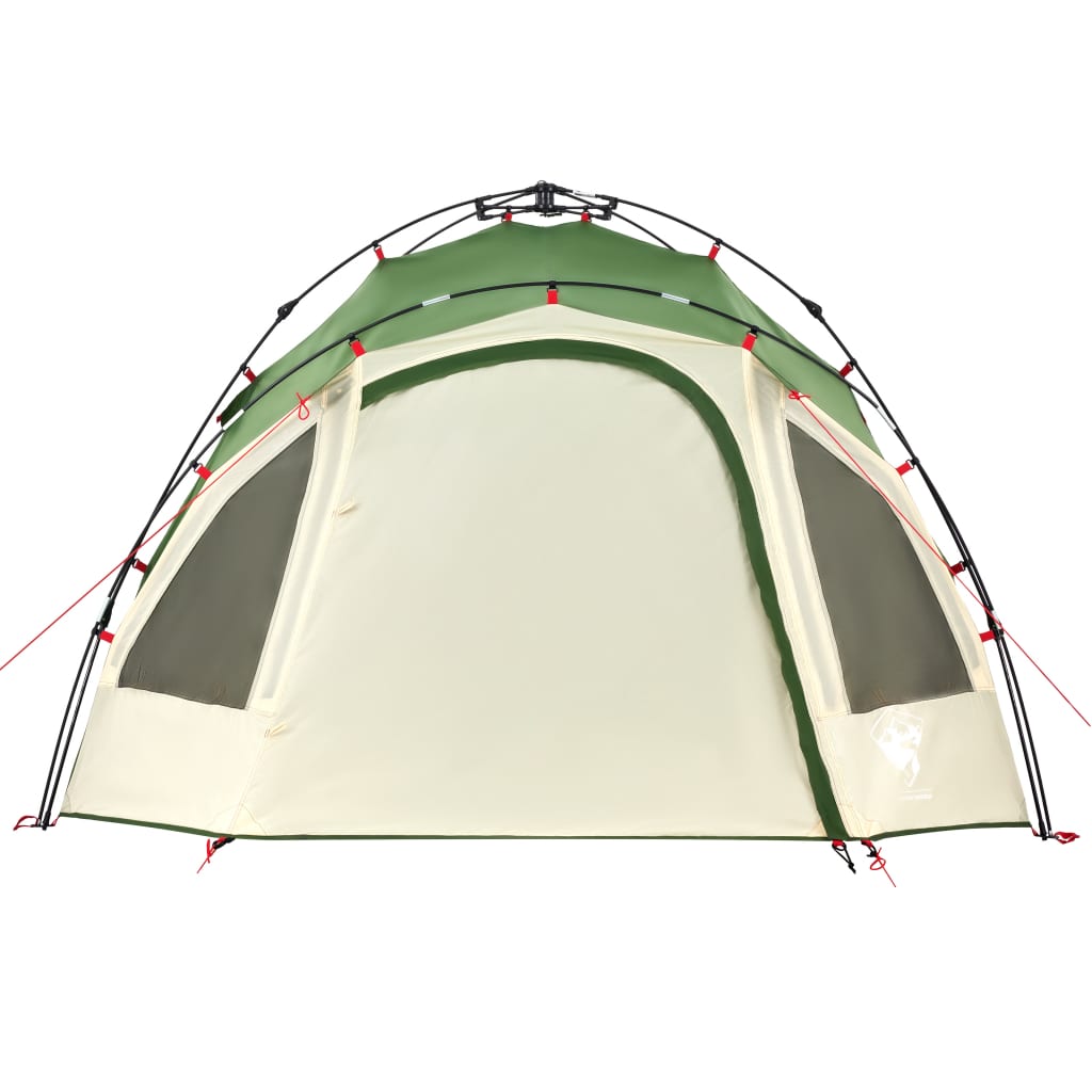 Kuppeltelt For Camping 3 Personer Grønn Hurtigutløser
