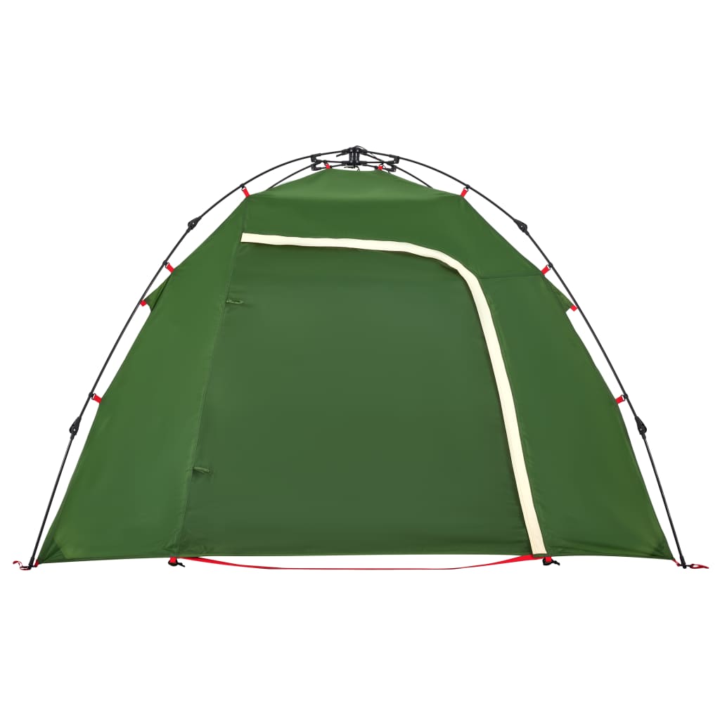Kuppeltelt For Camping 3 Personer Grønn Hurtigutløser