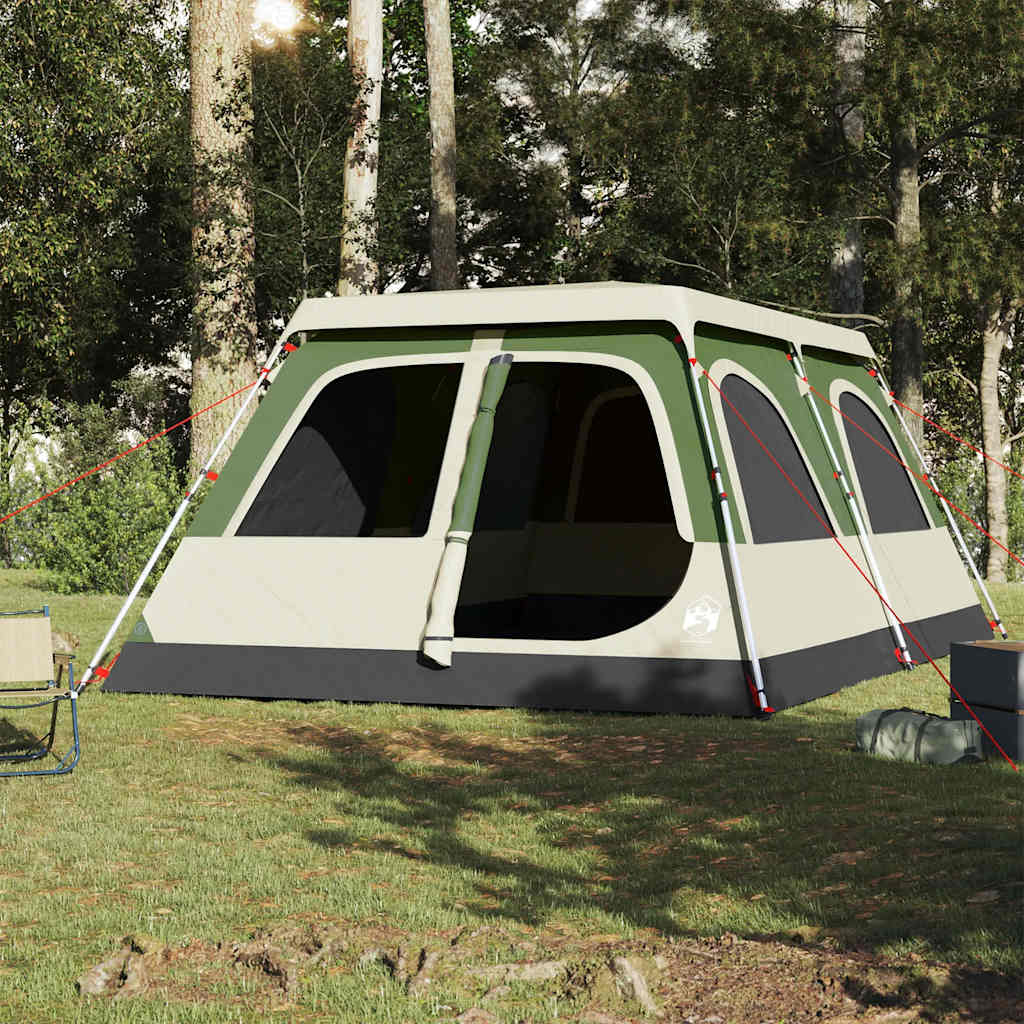 Kuppeltelt For Camping 8 Personer Grønn Hurtigutløser