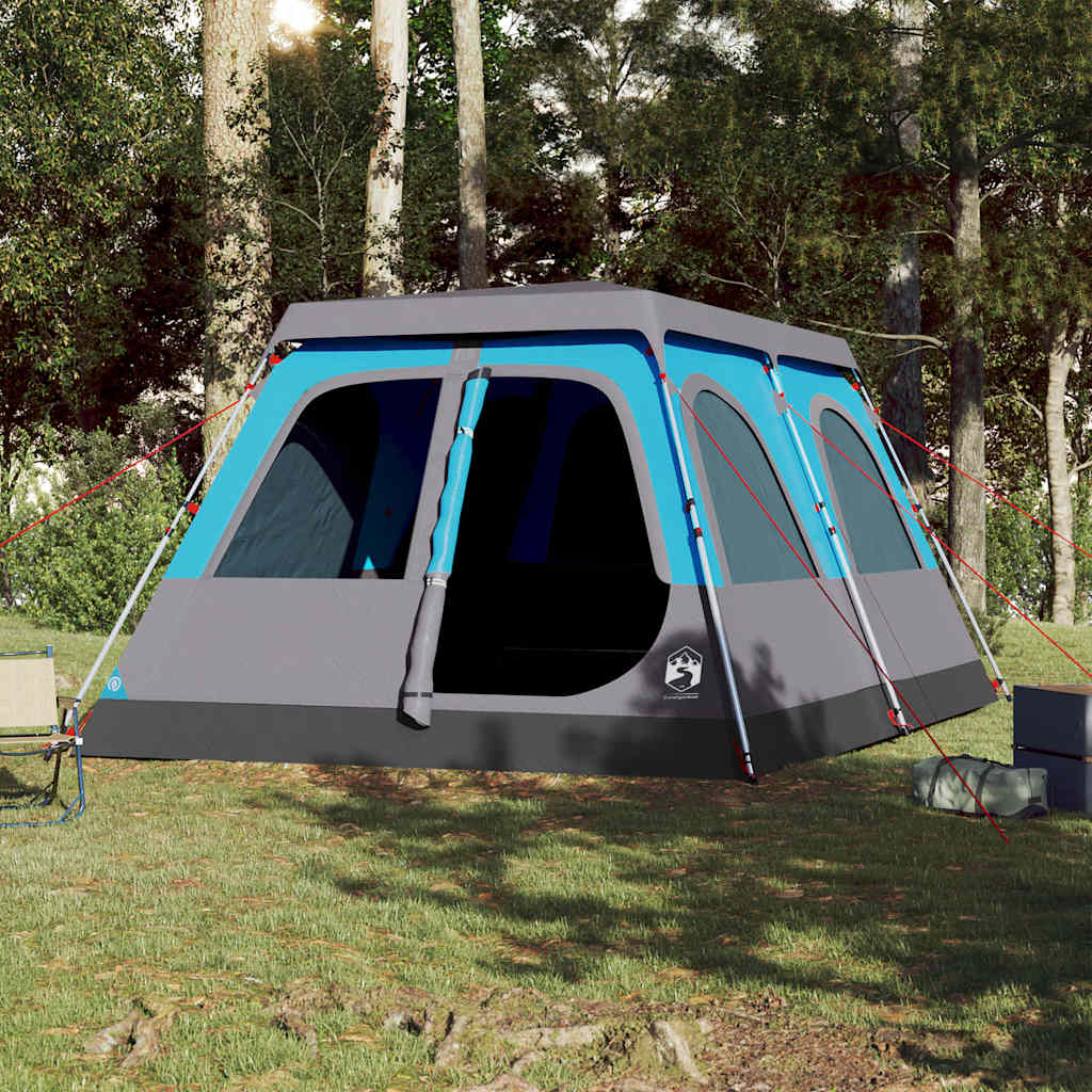 Familietelt For Camping 10 Personer Blå Hurtigutløser