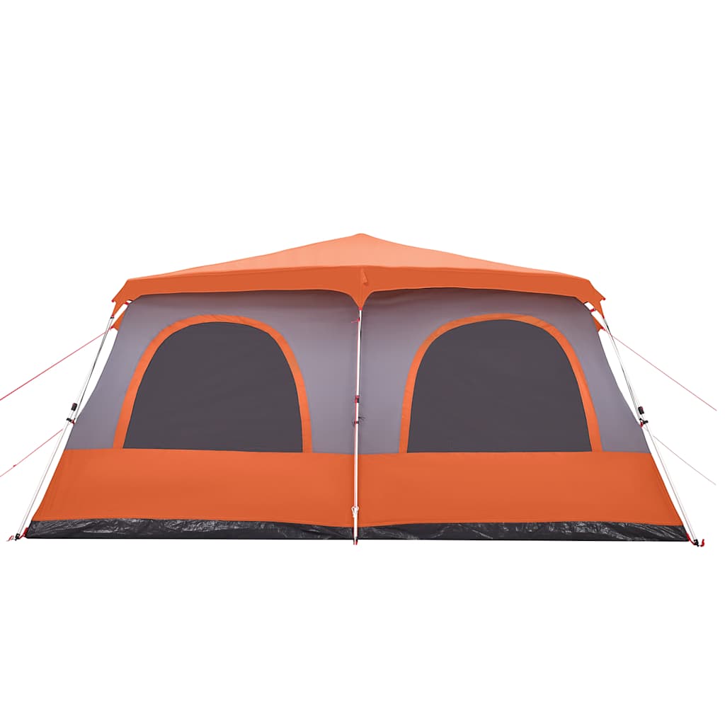 Kuppeltelt For Camping 10 Personer Grå Og Oransje Hurtigutløser