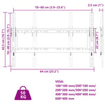 Tv-Veggfeste For 26-63 Tommers Skjerm Maks. Vesa 600X400Mm 50Kg