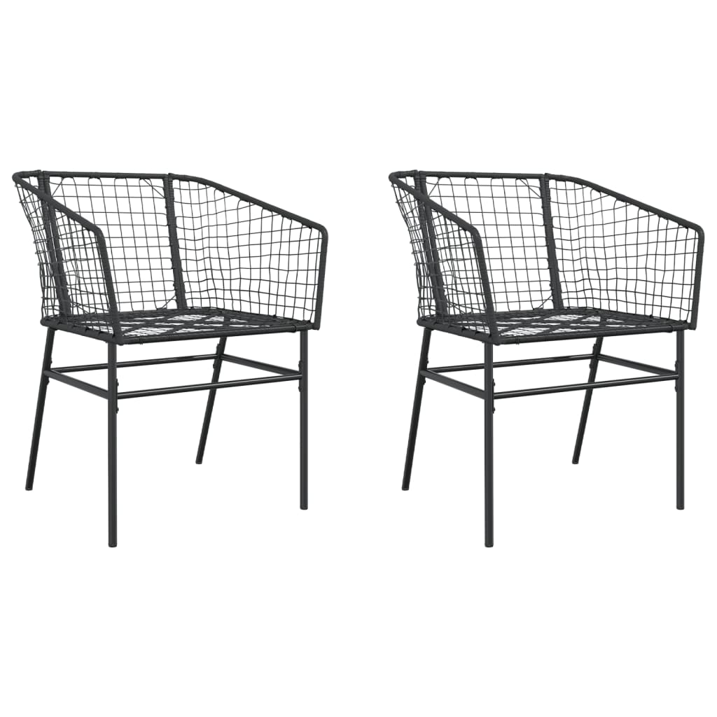 Hagestoler 2 Stk Svart Polyrotting