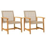 Hagestoler 2 Stk Beige Polyrotting Og Akasie