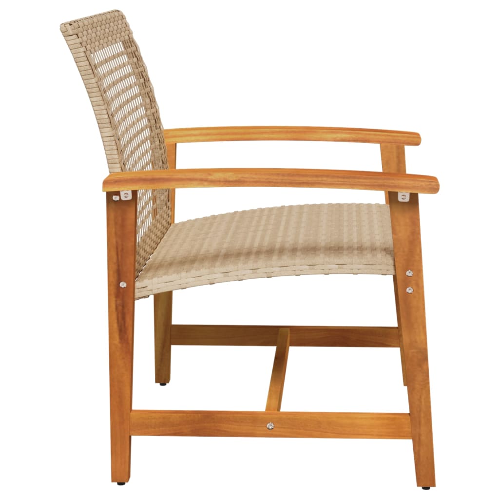 Hagestoler 2 Stk Beige Polyrotting Og Akasie