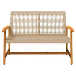 Hagebenk Beige 112 Cm Polyrotting Og Akasie
