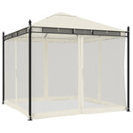 Paviljong Med Nettingvegger Kremhvit 2,93X2,93 M Stål
