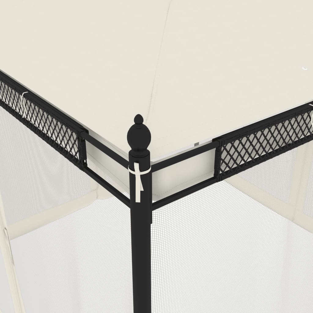 Paviljong Med Nettingvegger Kremhvit 2,93X2,93 M Stål