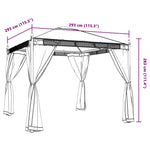 Paviljong Med Nettingvegger Kremhvit 2,93X2,93 M Stål