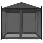 Paviljong Med Nettingvegger Antrasitt 2,93X2,93 M Stål