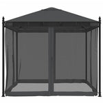 Paviljong Med Nettingvegger Antrasitt 2,93X2,93 M Stål