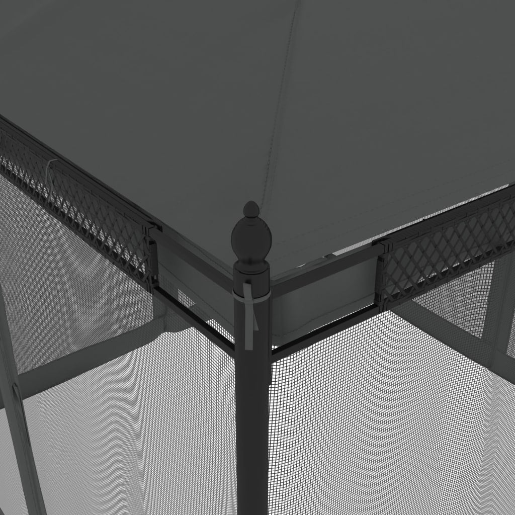 Paviljong Med Nettingvegger Antrasitt 2,93X2,93 M Stål