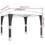 Paviljong Med Dobbelttak Kremhvit 2,98X2,98 M Stål
