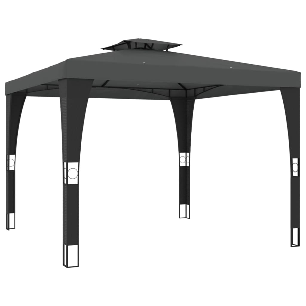 Paviljong Med Dobbelttak Antrasitt 2,98X2,98 M Stål