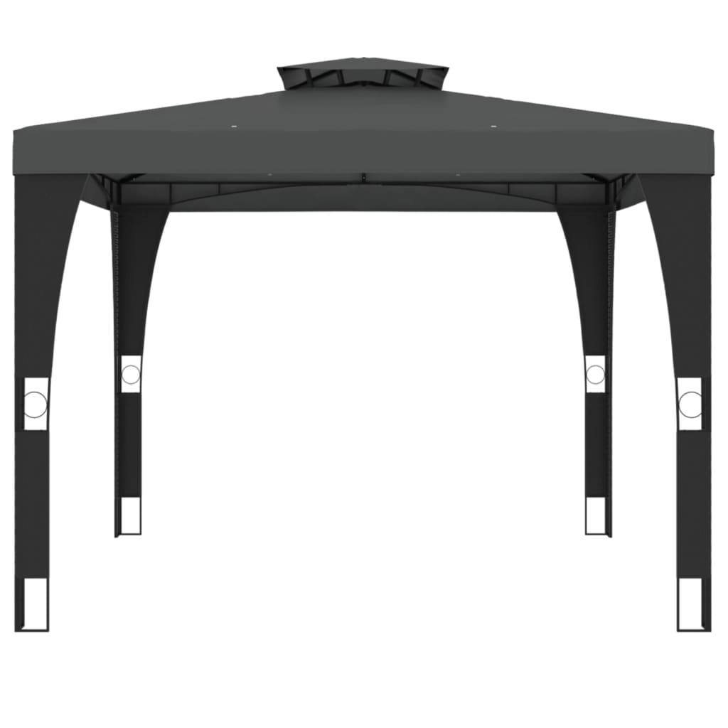 Paviljong Med Dobbelttak Antrasitt 2,98X2,98 M Stål