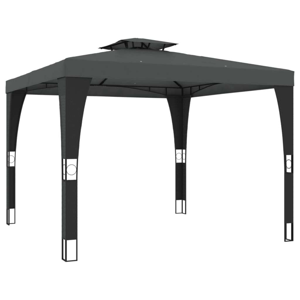 Paviljong Med Dobbelttak Antrasitt 2,98X2,98 M Stål
