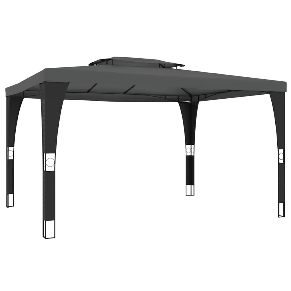 Paviljong Med Dobbelttak Antrasitt 3,98X2,98 M Stål