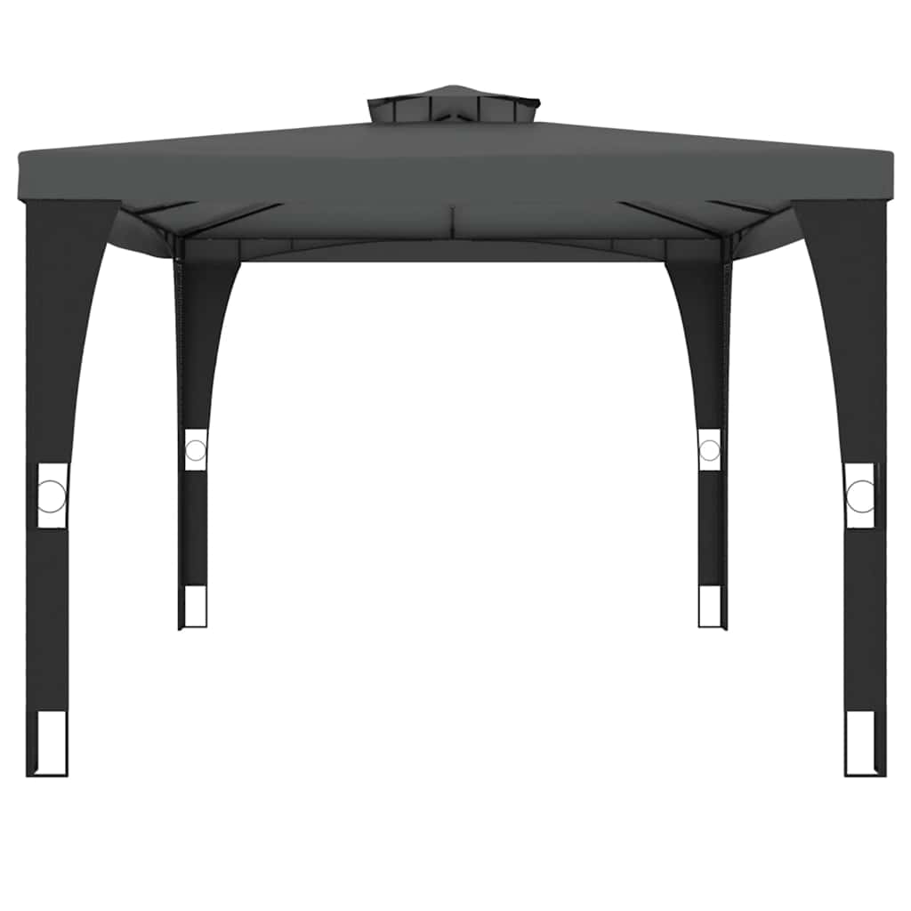 Paviljong Med Dobbelttak Antrasitt 3,98X2,98 M Stål