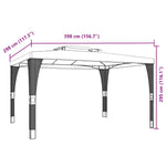 Paviljong Med Dobbelttak Antrasitt 3,98X2,98 M Stål