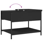 Salongbord Svart 70X50X50 Cm Konstruert Tre Og Metall