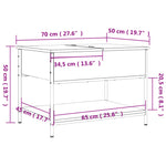 Salongbord Svart 70X50X50 Cm Konstruert Tre Og Metall