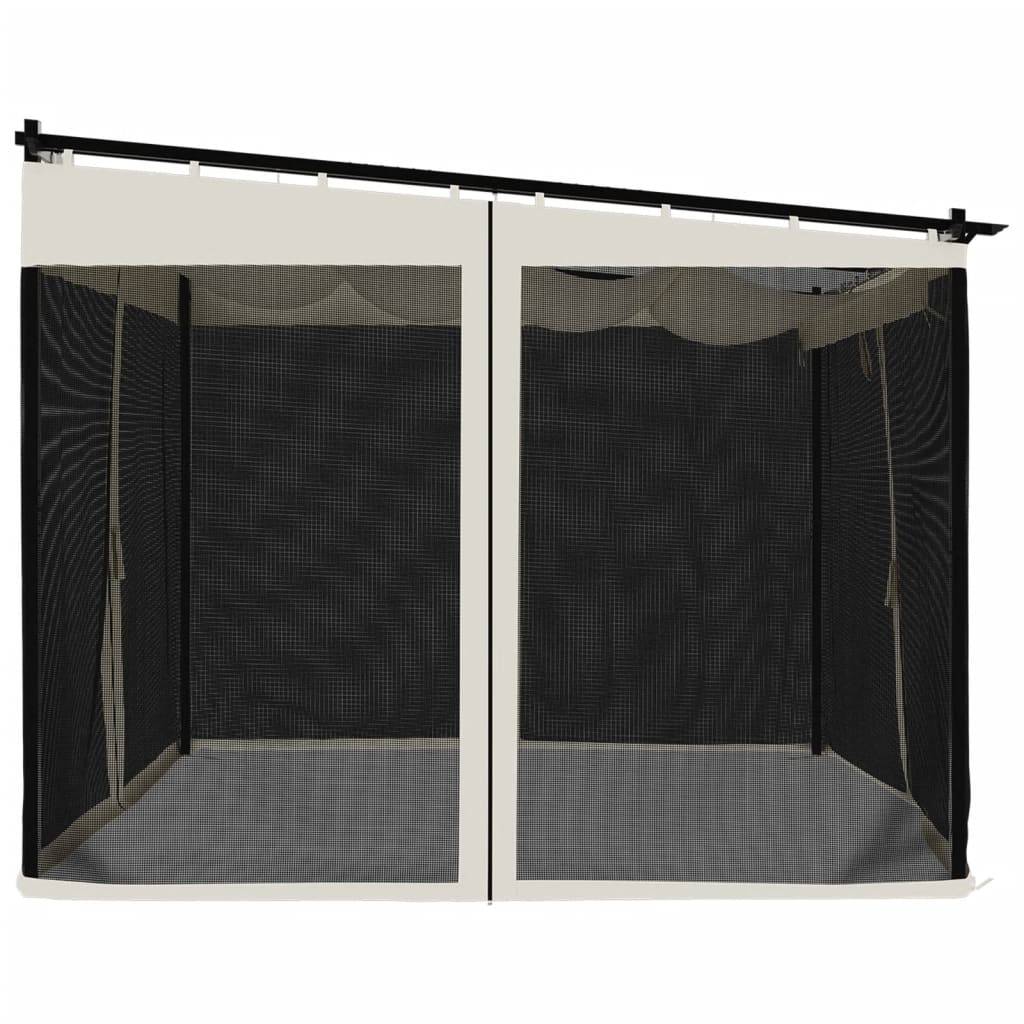 Paviljong Med Nettingvegger Kremhvit 3X3 M Stål
