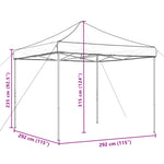 Sammenleggbart Partytelt Pop-Up Oransje 292X292X315 Cm