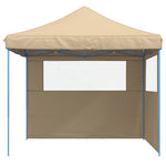 Sammenleggbart Partytelt Pop-Up Med 2 Sidevegger Beige