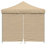 Sammenleggbart Partytelt Pop-Up Med 4 Sidevegger Beige