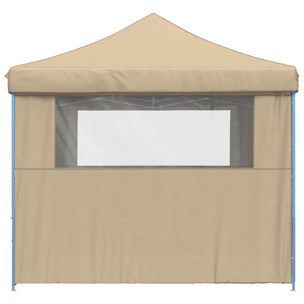 Sammenleggbart Partytelt Pop-Up Med 4 Sidevegger Beige