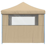Sammenleggbart Partytelt Pop-Up Med 4 Sidevegger Beige