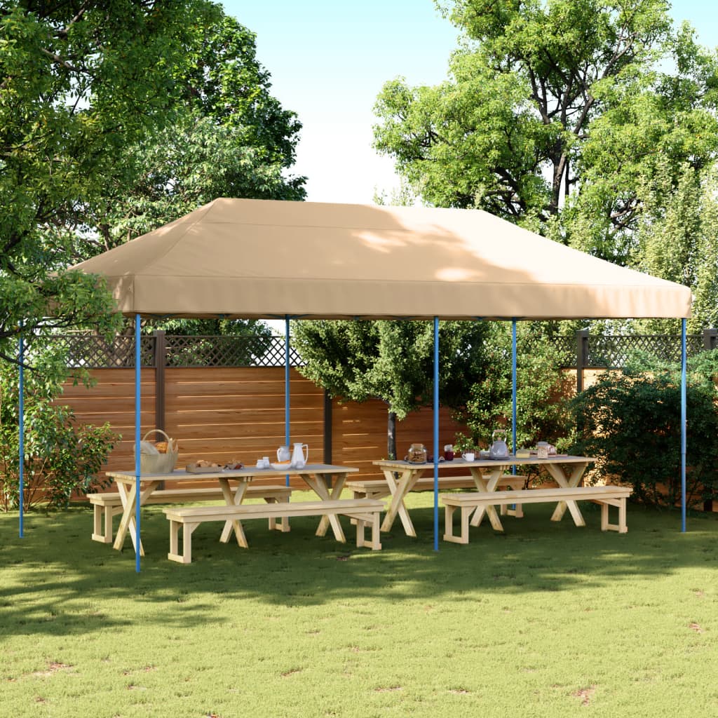Sammenleggbart Partytelt Pop-Up Beige 580X292X315 Cm