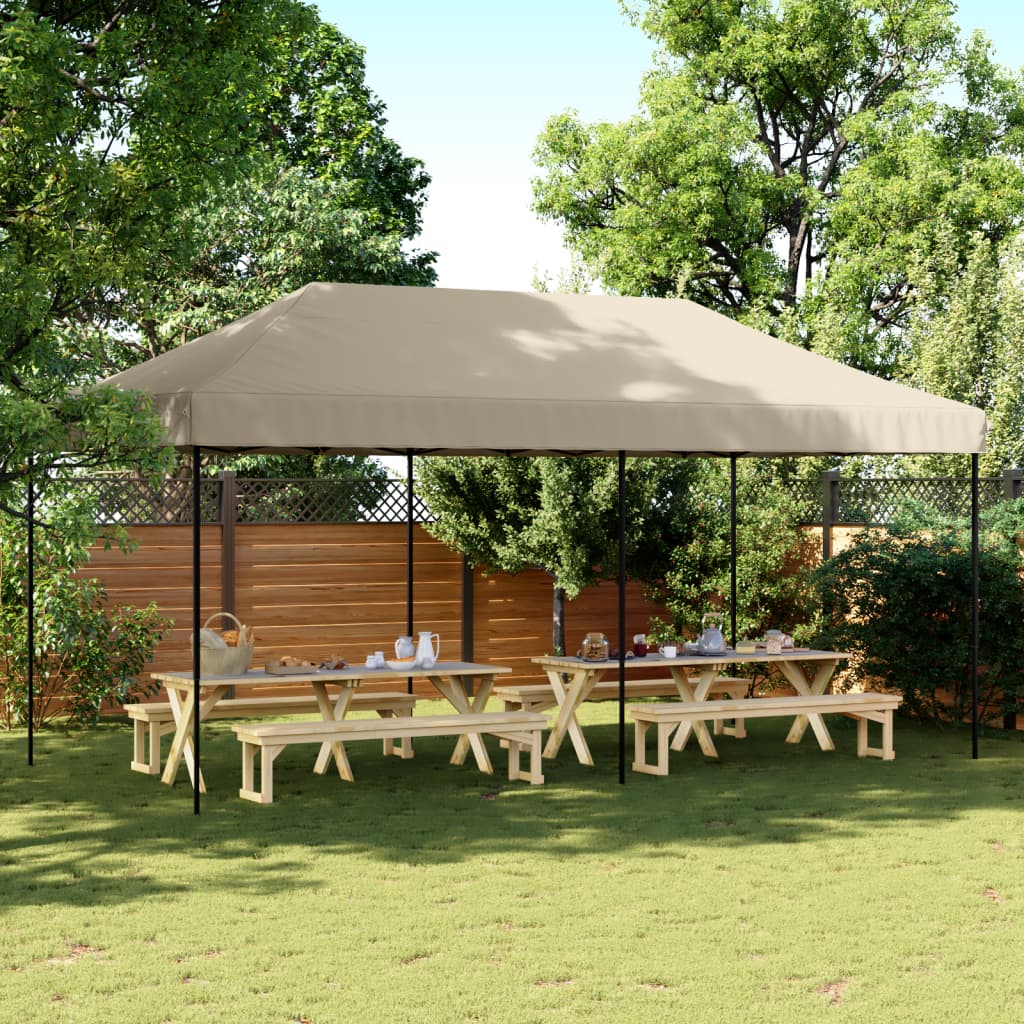 Sammenleggbart Partytelt Pop-Up Gråbrun 580X292X315 Cm