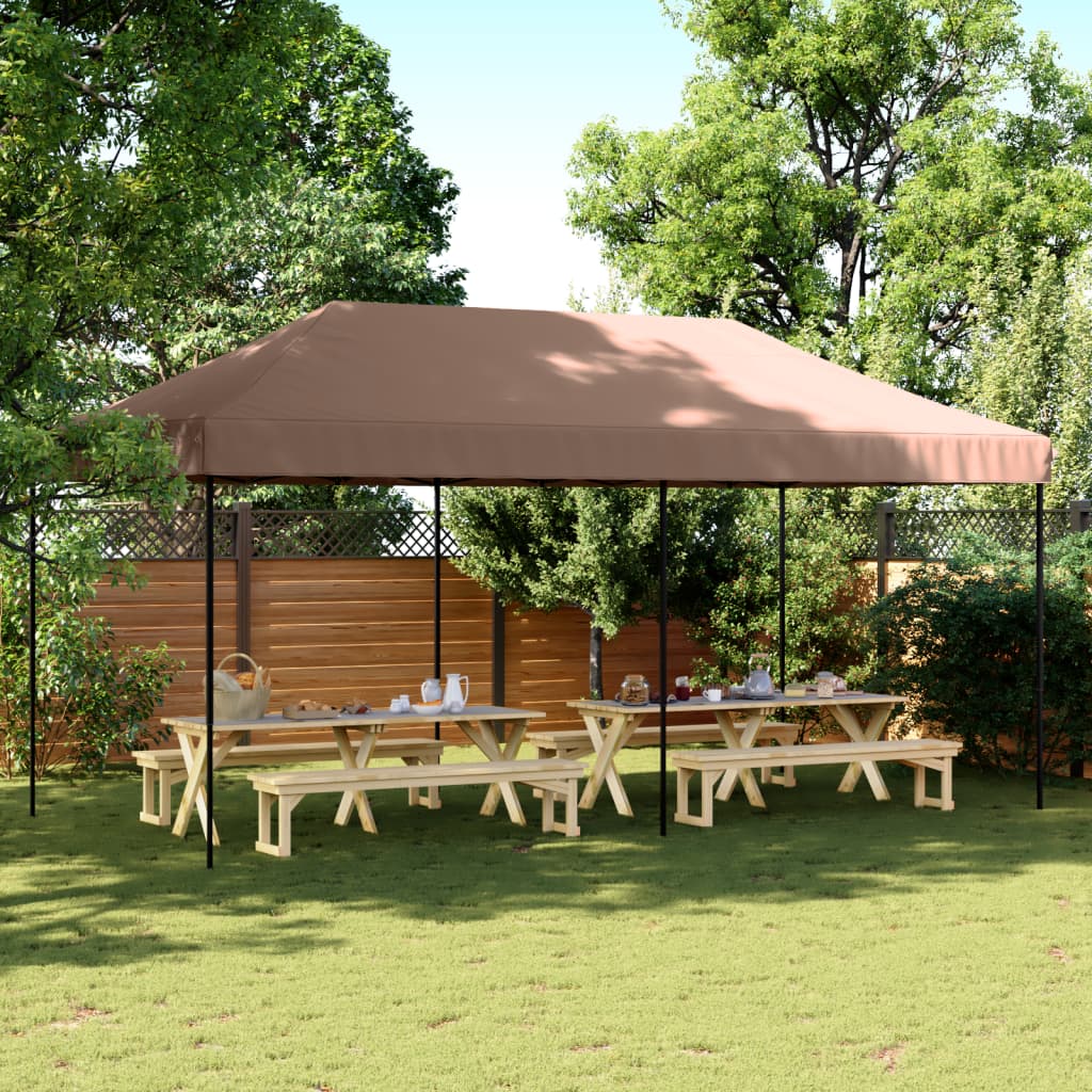 Sammenleggbart Partytelt Pop-Up Brun 580X292X315 Cm