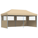 Sammenleggbart Partytelt Pop-Up Med 3 Sidevegger Beige