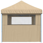 Sammenleggbart Partytelt Pop-Up Med 3 Sidevegger Beige
