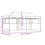 Sammenleggbart Partytelt Pop-Up Med 3 Sidevegger Beige