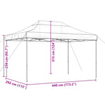 Sammenleggbart Partytelt Pop-Up Burgunder 440X292X315 Cm