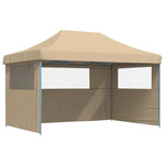 Sammenleggbart Partytelt Pop-Up Med 3 Sidevegger Beige
