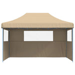 Sammenleggbart Partytelt Pop-Up Med 3 Sidevegger Beige