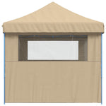 Sammenleggbart Partytelt Pop-Up Med 3 Sidevegger Beige