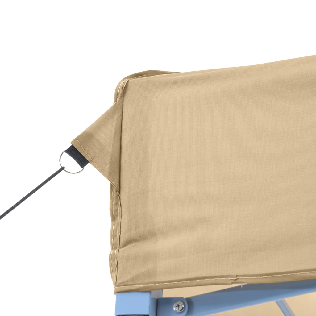 Sammenleggbart Partytelt Pop-Up Med 3 Sidevegger Beige