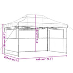Sammenleggbart Partytelt Pop-Up Med 3 Sidevegger Beige