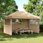 Sammenleggbart Partytelt Pop-Up Med 3 Sidevegger Beige
