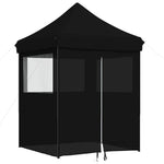 Sammenleggbart Partytelt Pop-Up Med 4 Sidevegger Svart