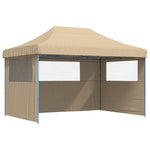 Sammenleggbart Partytelt Pop-Up Med 3 Sidevegger Beige