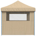 Sammenleggbart Partytelt Pop-Up Med 3 Sidevegger Beige