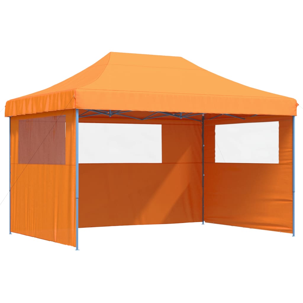 Sammenleggbart Partytelt Pop-Up Med 3 Sidevegger Oransje