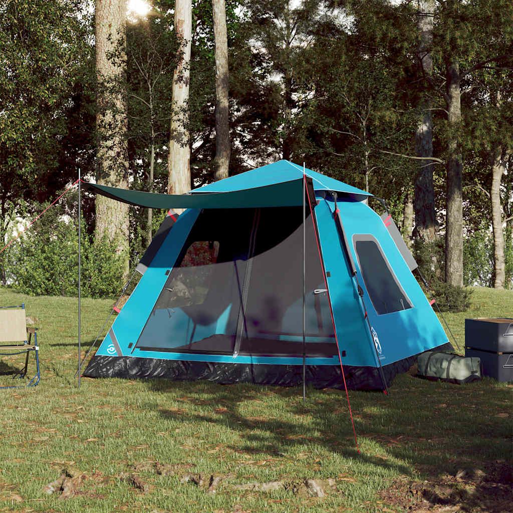 Campingtelt 3 Personer Blå Hurtigutløser